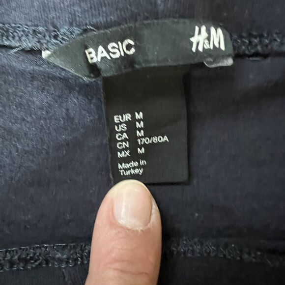 Womens 3 Pants Bundle Lot Full Length Leggings Pants Brown Cream Blue H&M Medium - Picture 5 of 5